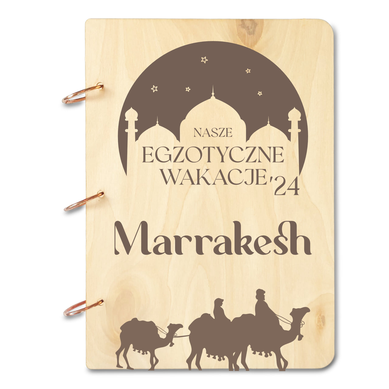 drewniany album na zdjęcia z wakacji