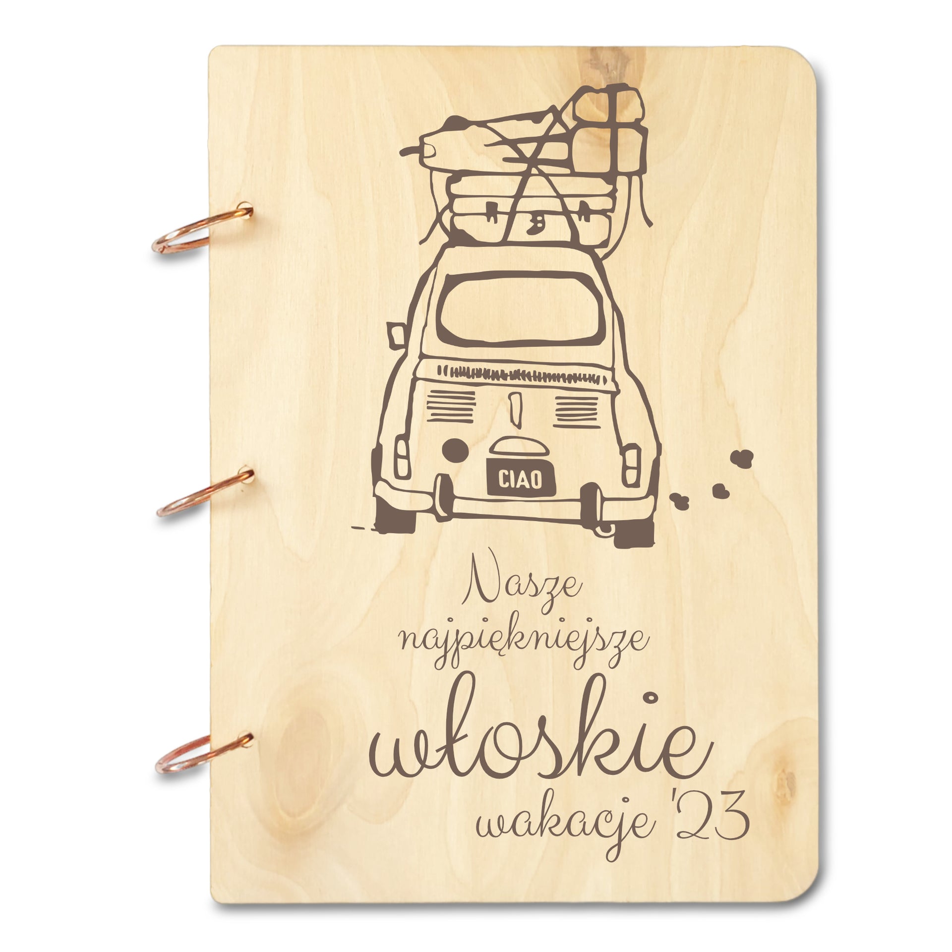 album na zdjecia z wloskich wakacji - zlote kolka